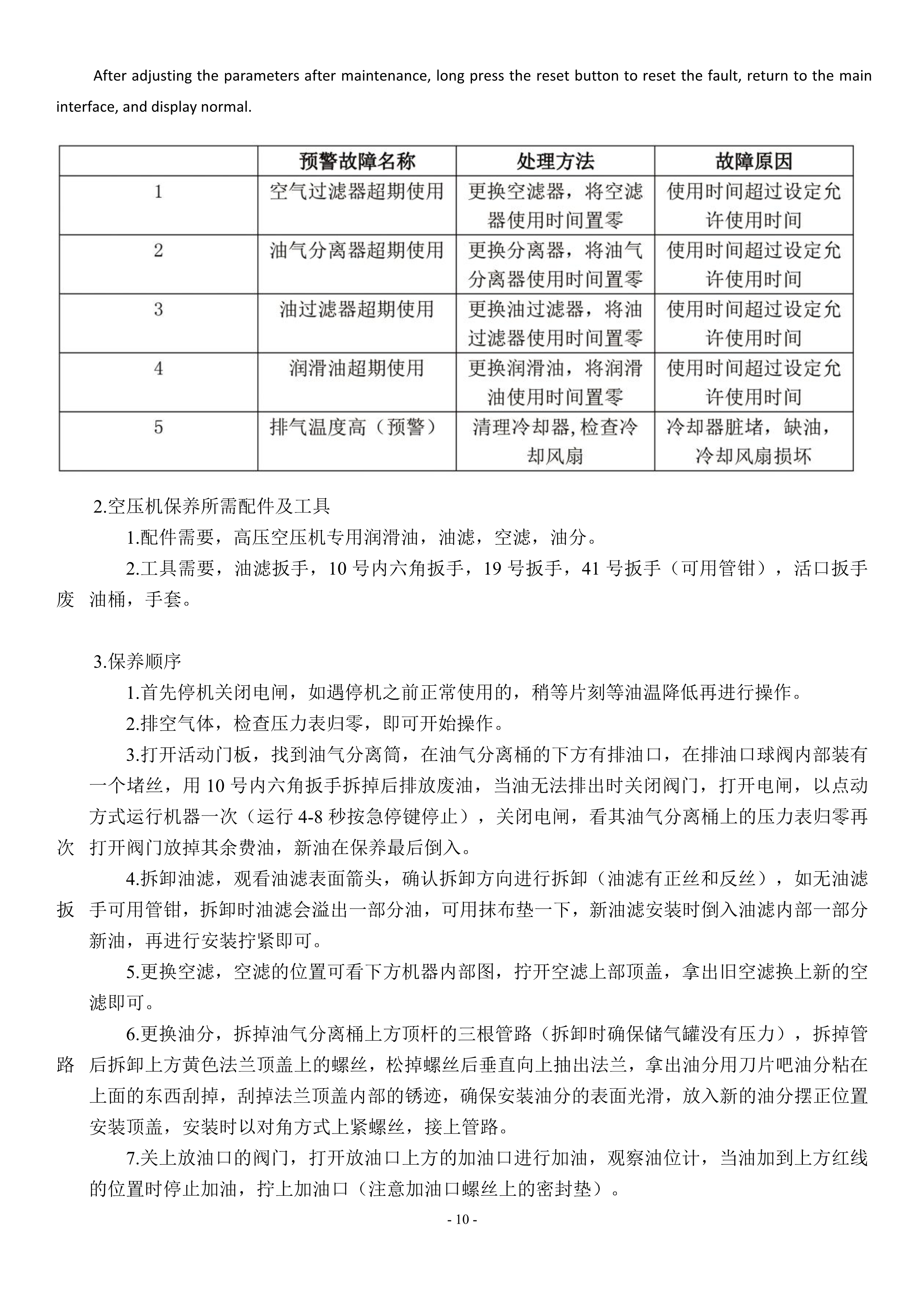 激光专用空压机产品说明书(图12)